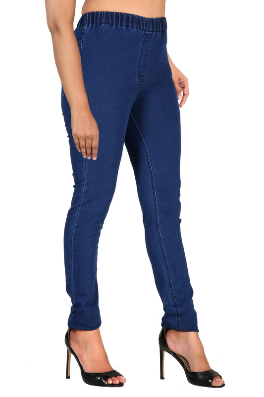 Women's Denim Lycra Solid Plus Size Jeggings