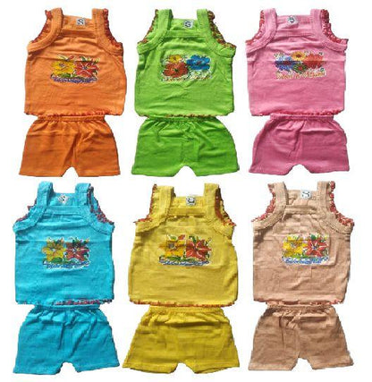 Girls Printed Top Bottom Sets (Pack of 6)