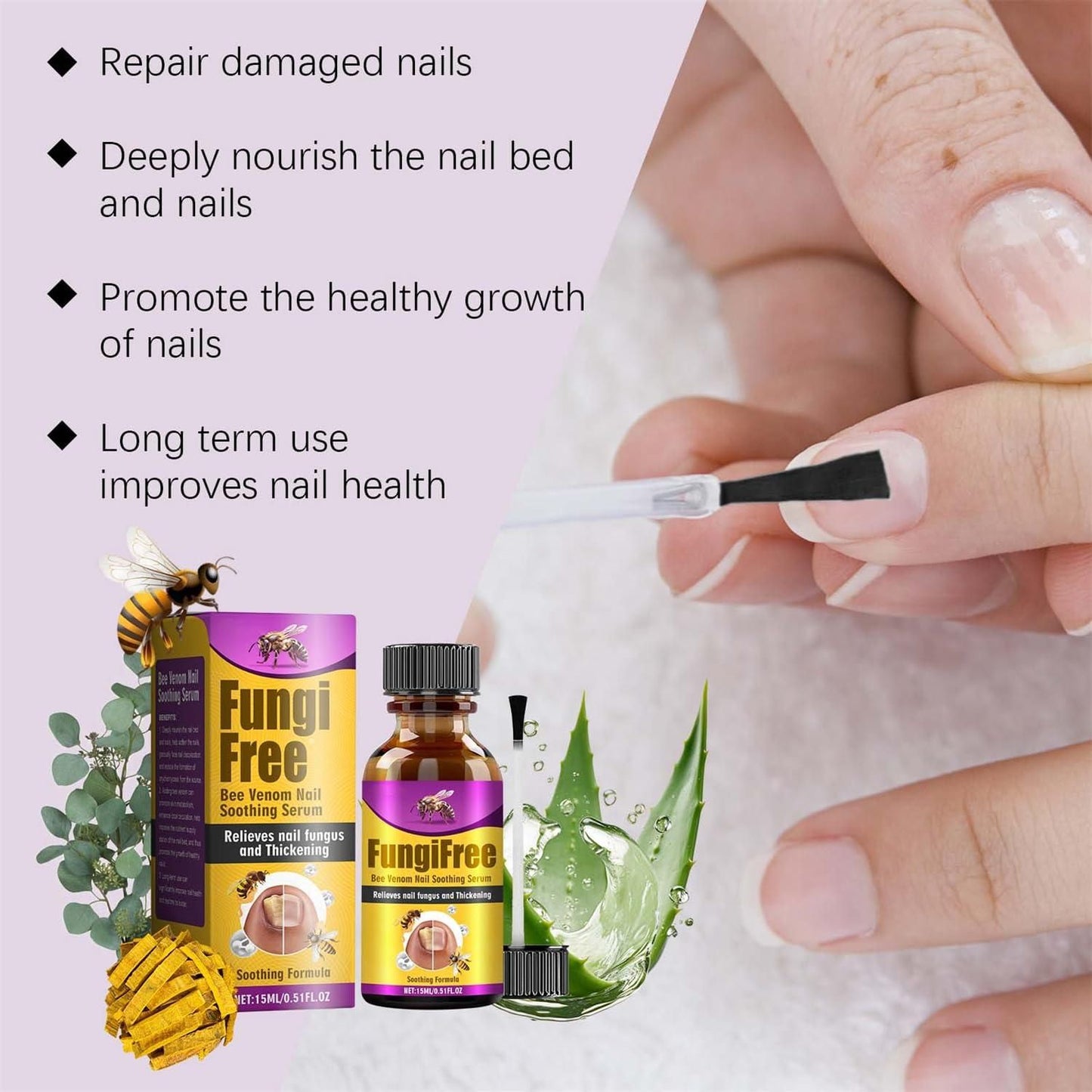 Fungi Free Bee Venom Nail Treatment Solution Serum (15ml)