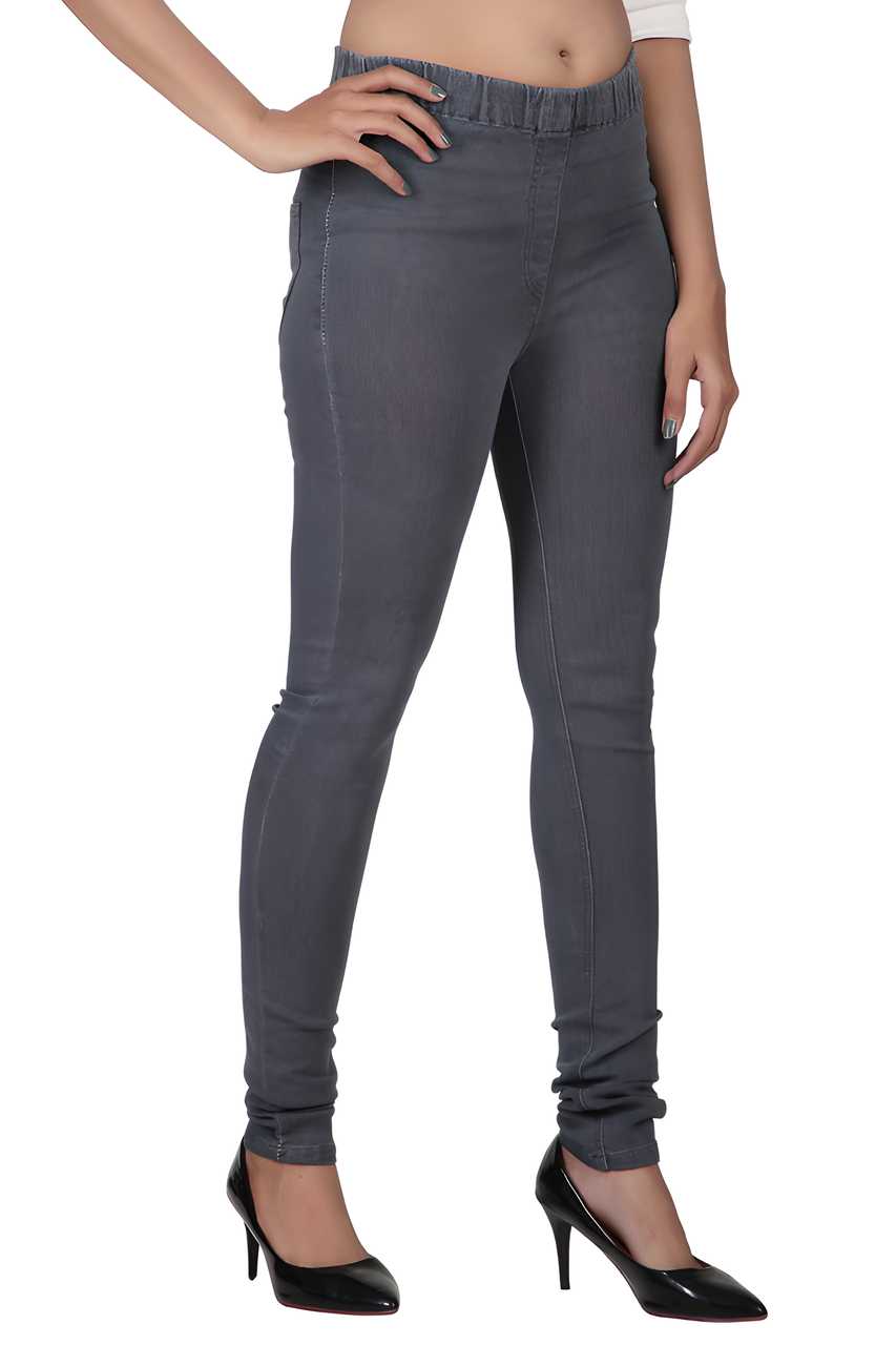 Women's Denim Lycra Solid Plus Size Jeggings