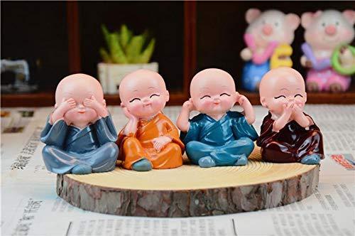 4 Monks Buddha Figurines , Multicolour