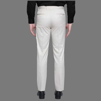 Lycra Blend Solid Regular Fit Mens Formal Trousers