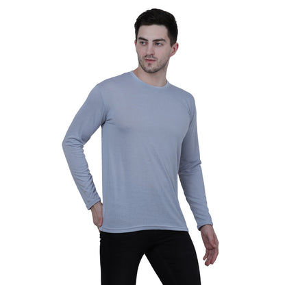 Cotton Blend Solid Full Sleeves Men's Stylish Tshirt